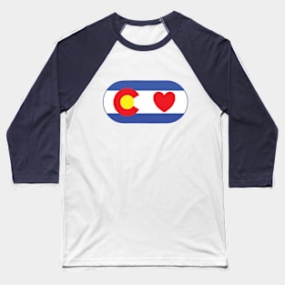 Colorado flag with heart design Baseball T-Shirt